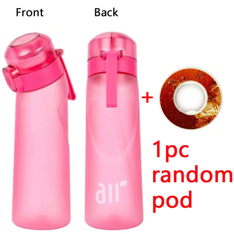 1pc Air Water Bottle With 1pc Random Round Shape Flavor Pod Sports