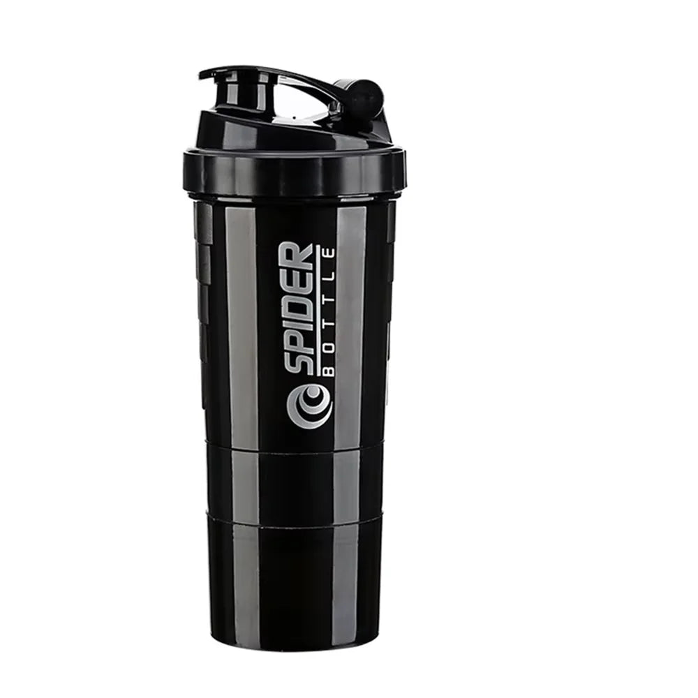 3 Layers Shaker Protein Bottle Powder Shake Cup Water Bottle