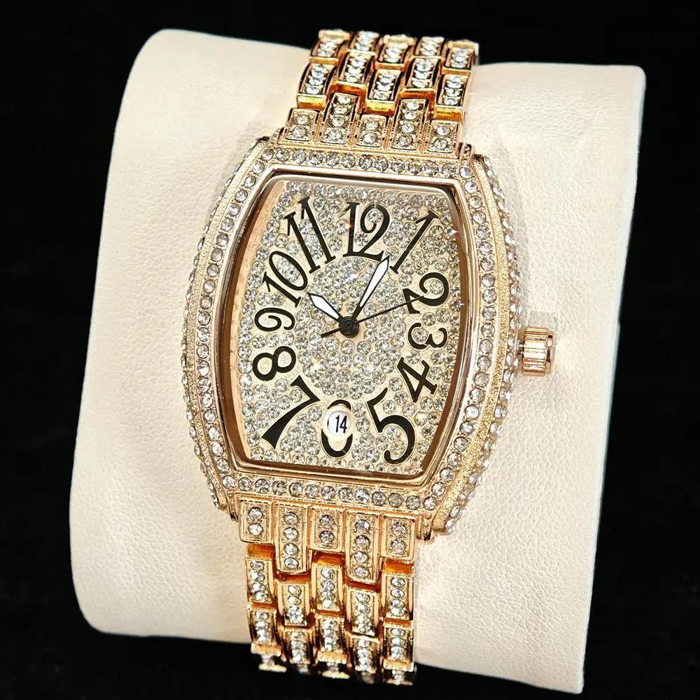 Hot Luxury Brand Women Watch Fashion Hip Hop Diamond Shiny Quartz Ladies