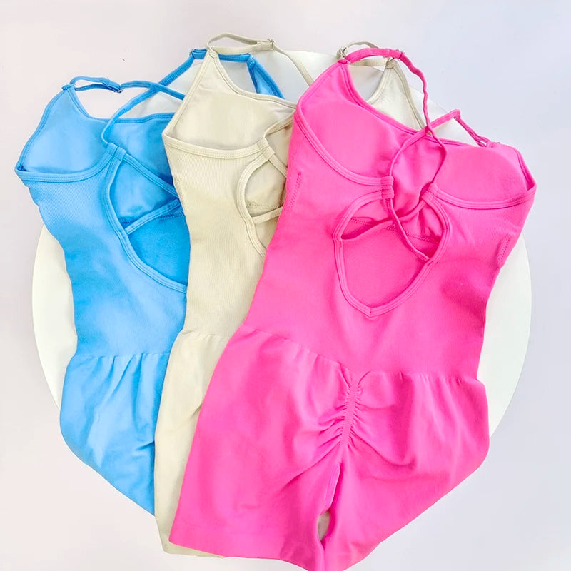 Sexy Seamless Peach Hip Yoga Jumpsuit