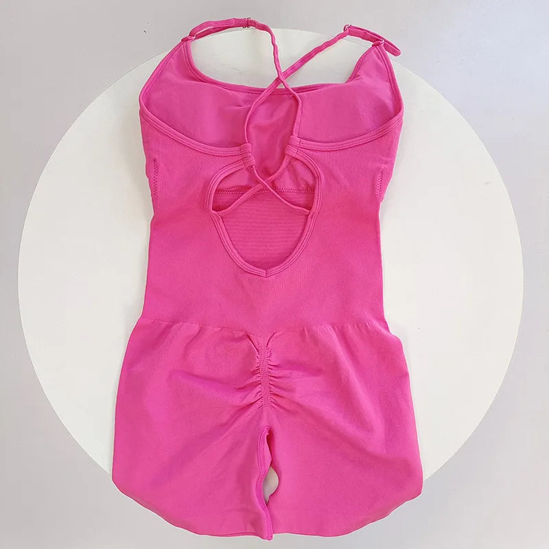 Sexy Seamless Peach Hip Yoga Jumpsuit