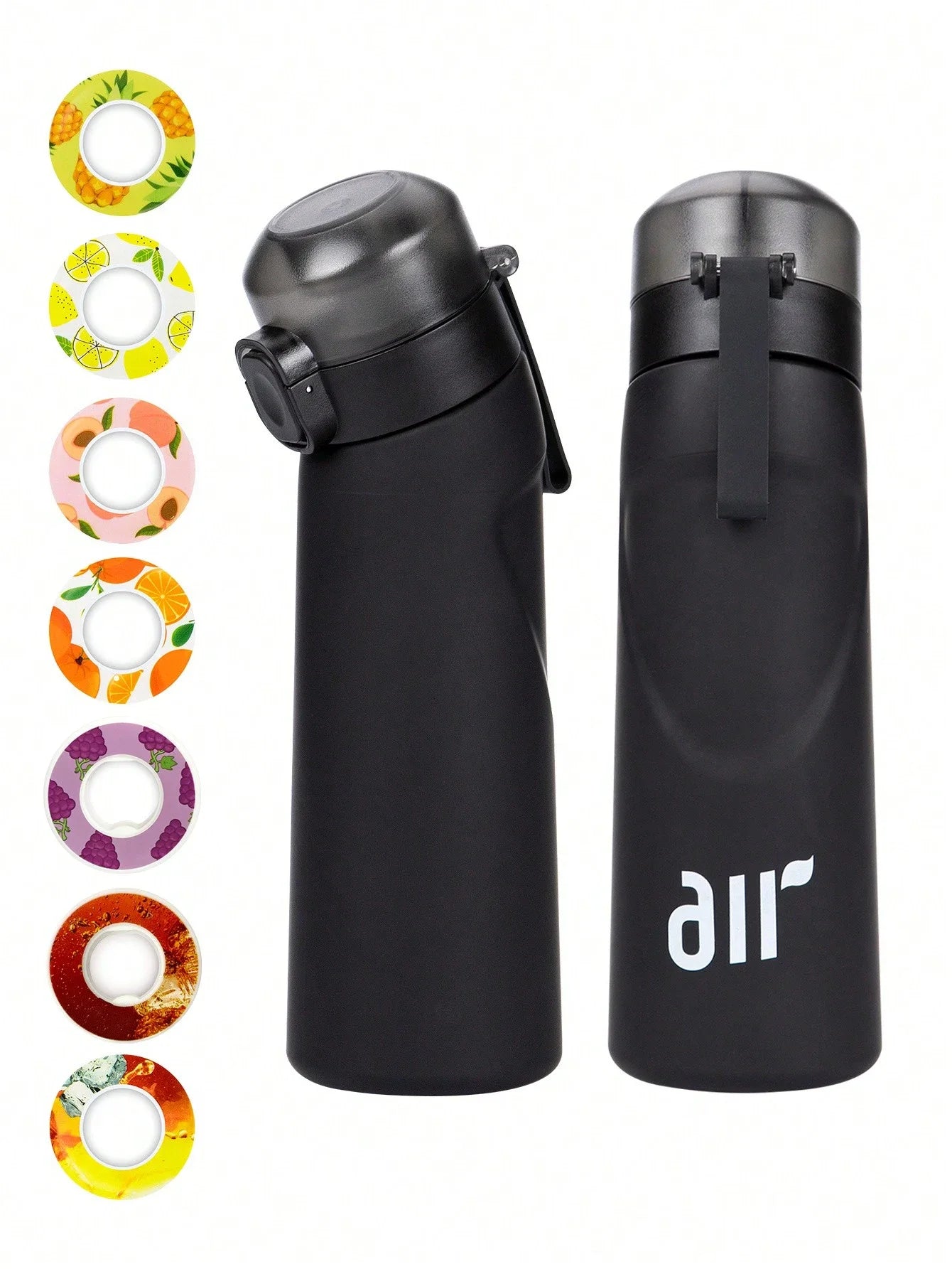 1pc Air Water Bottle With 1pc Random Round Shape Flavor Pod Sports