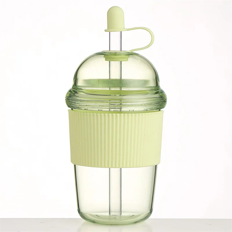 630ML Straw Cup with Lid and Straw Portable Large Capacity Coffee Milk Tea Cup