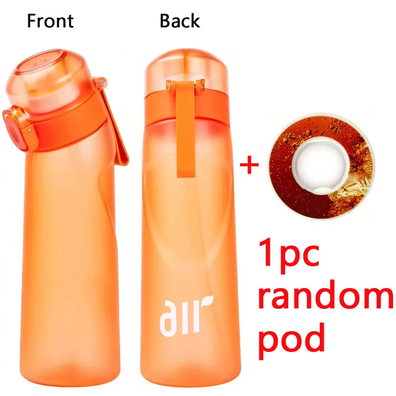 1pc Air Water Bottle With 1pc Random Round Shape Flavor Pod Sports