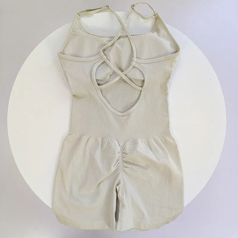 Sexy Seamless Peach Hip Yoga Jumpsuit