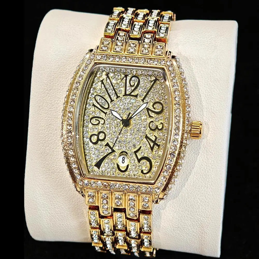 Hot Luxury Brand Women Watch Fashion Hip Hop Diamond Shiny Quartz Ladies