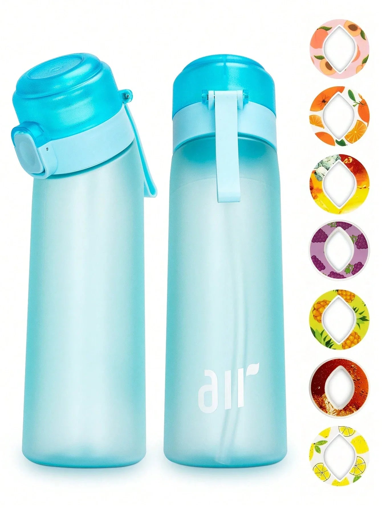 1pc Air Water Bottle With 1pc Random Round Shape Flavor Pod Sports