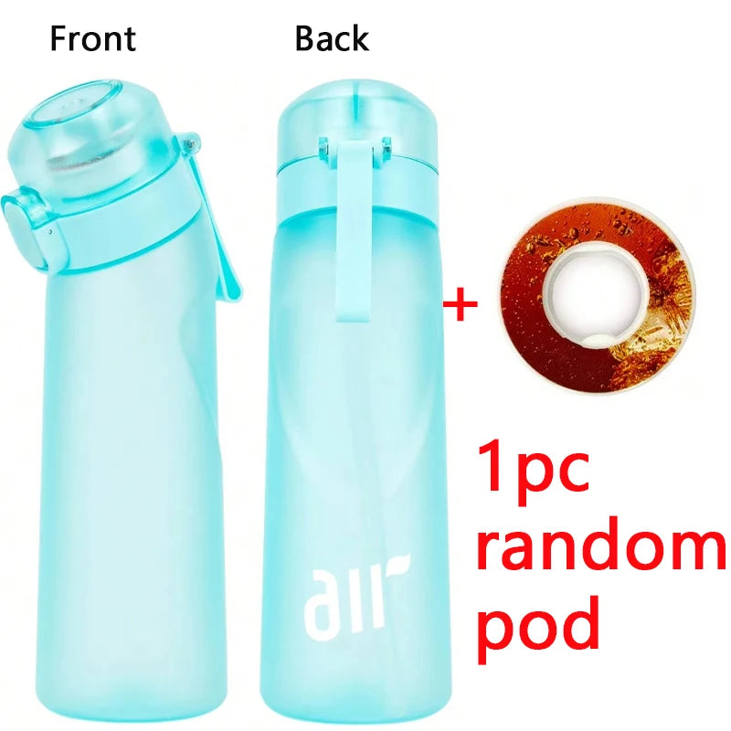1pc Air Water Bottle With 1pc Random Round Shape Flavor Pod Sports