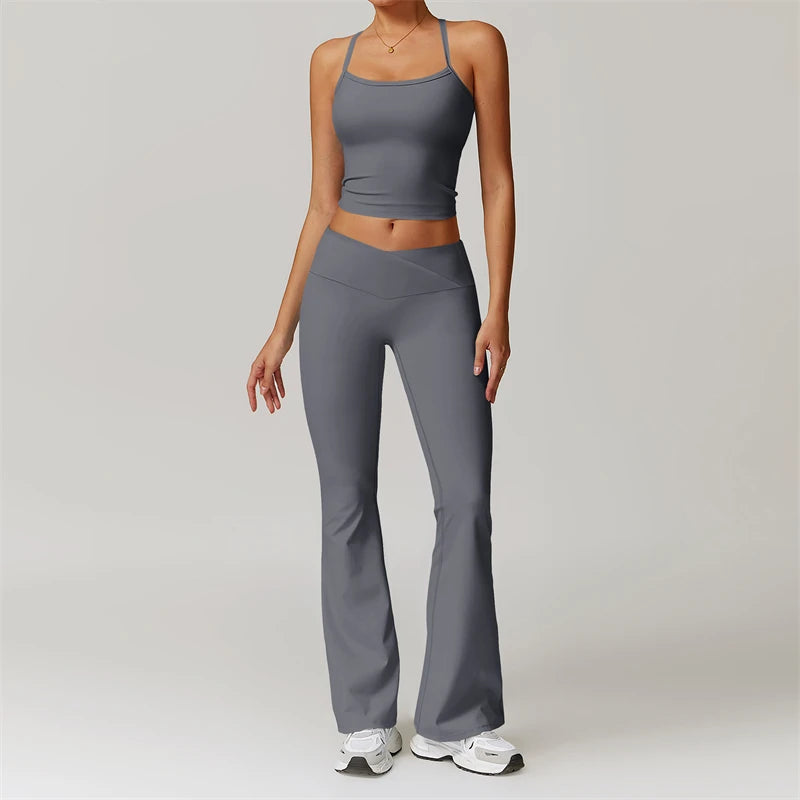 2 Piece Yoga Clothes Women's Tracksuit Athletic Wear Pilates Fitness Suit Gym