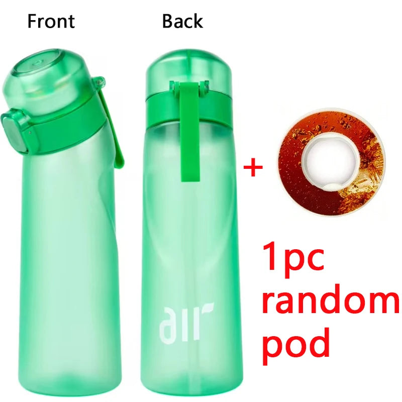 1pc Air Water Bottle With 1pc Random Round Shape Flavor Pod Sports