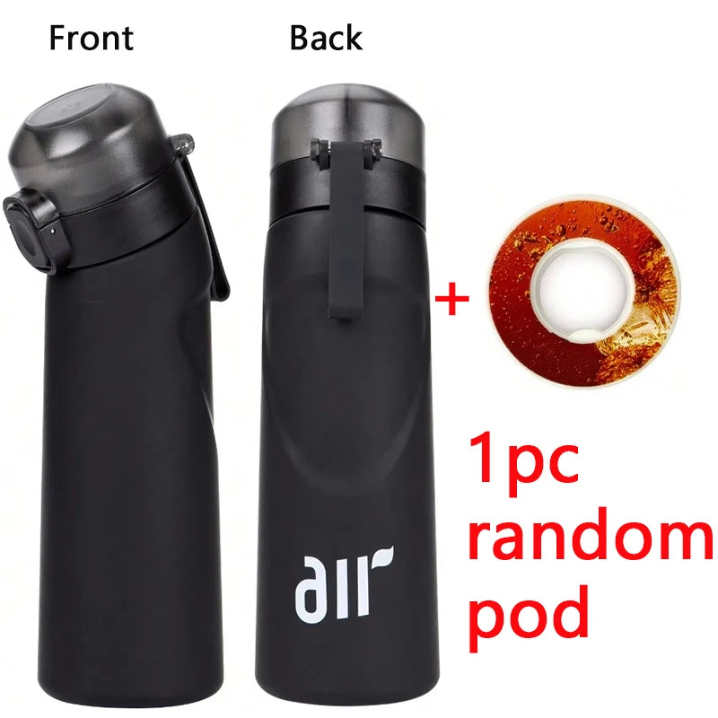 1pc Air Water Bottle With 1pc Random Round Shape Flavor Pod Sports