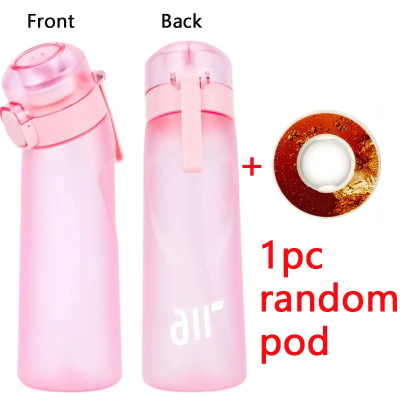 1pc Air Water Bottle With 1pc Random Round Shape Flavor Pod Sports