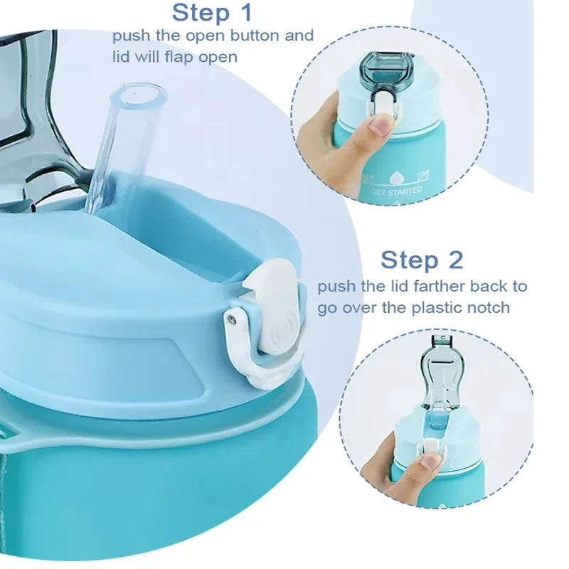 KPop Demon Hunters Gradient Water Bottles 750ml High-capacity Drinking Straw Cup