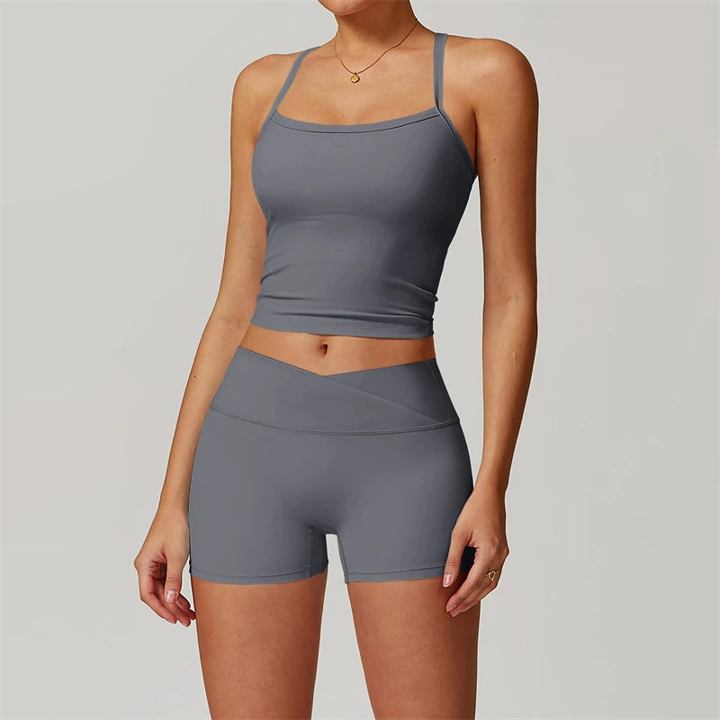 2 Piece Yoga Clothes Women's Tracksuit Athletic Wear Pilates Fitness Suit Gym