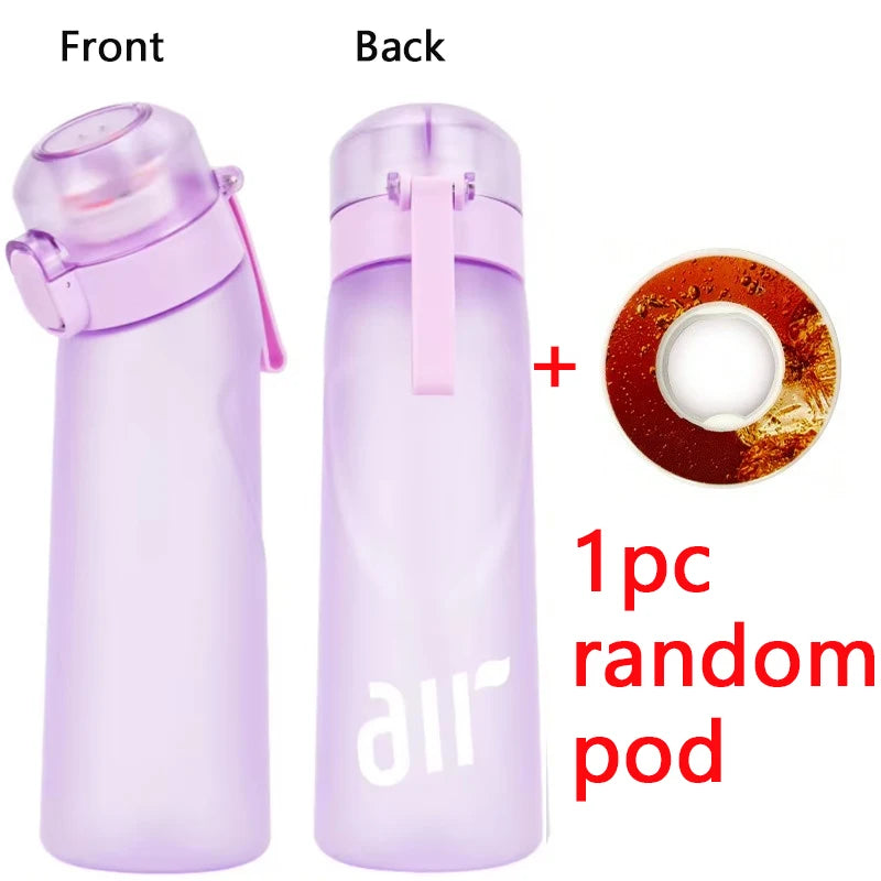 1pc Air Water Bottle With 1pc Random Round Shape Flavor Pod Sports