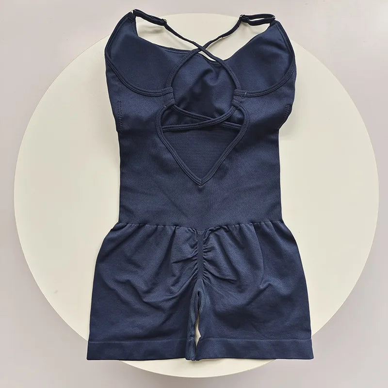 Sexy Seamless Peach Hip Yoga Jumpsuit