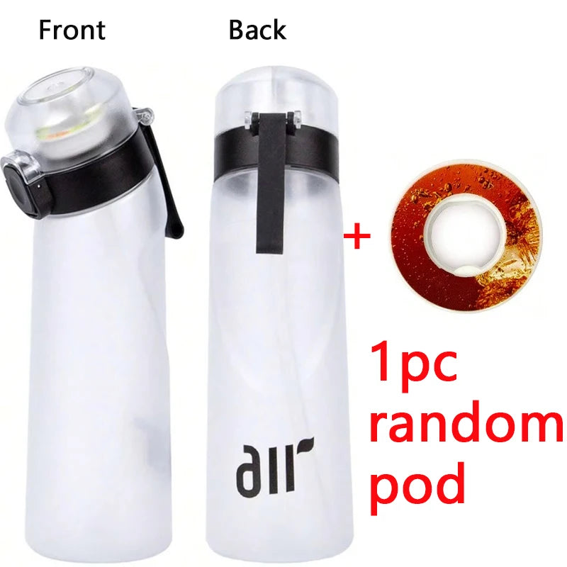 1pc Air Water Bottle With 1pc Random Round Shape Flavor Pod Sports