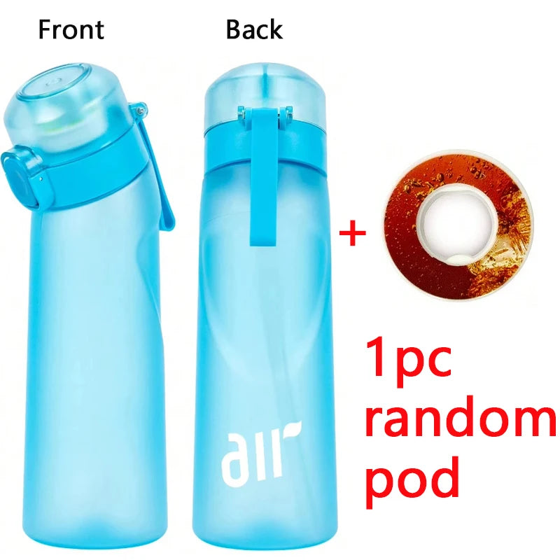 1pc Air Water Bottle With 1pc Random Round Shape Flavor Pod Sports