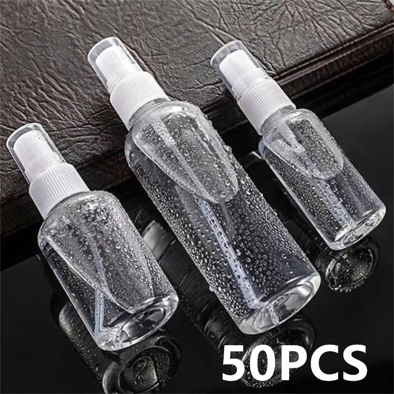 10/50PCS 10ml 20ml 30ml 50ml 100ml Plastic Refillable Bottle Perfume Bottle Atomizer Empty Spray Bottle Portable Travel Tool