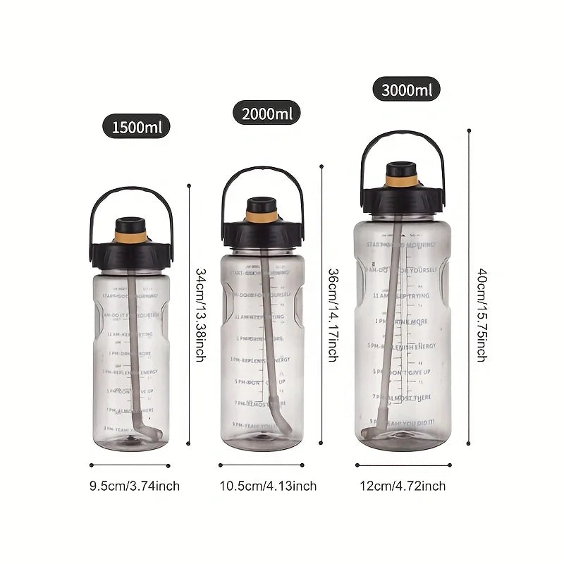 Sports Water Bottle Large Capacity Plastic Cup Leak-proof With Straw