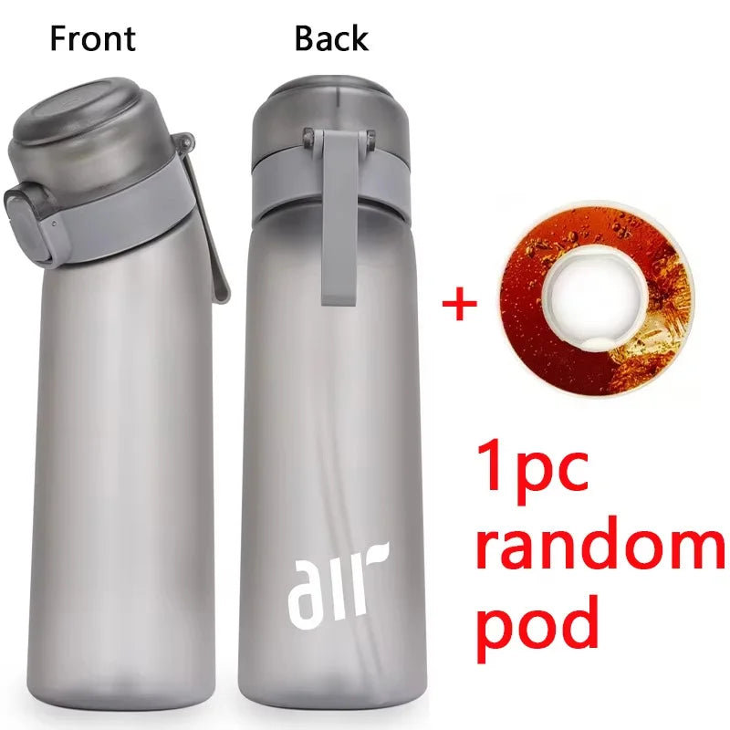 1pc Air Water Bottle With 1pc Random Round Shape Flavor Pod Sports