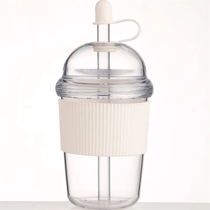 630ML Straw Cup with Lid and Straw Portable Large Capacity Coffee Milk Tea Cup