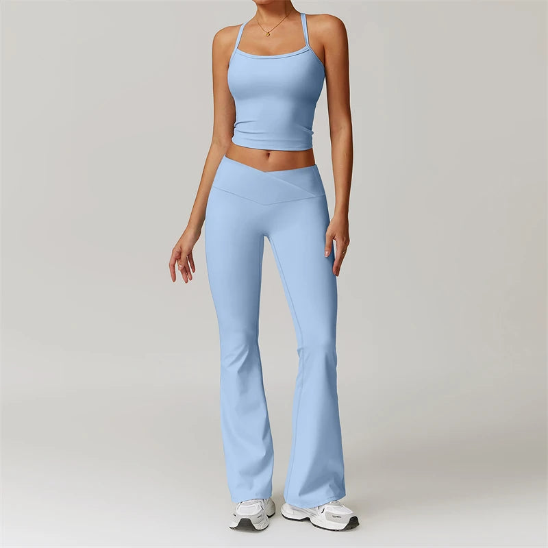 2 Piece Yoga Clothes Women's Tracksuit Athletic Wear Pilates Fitness Suit Gym