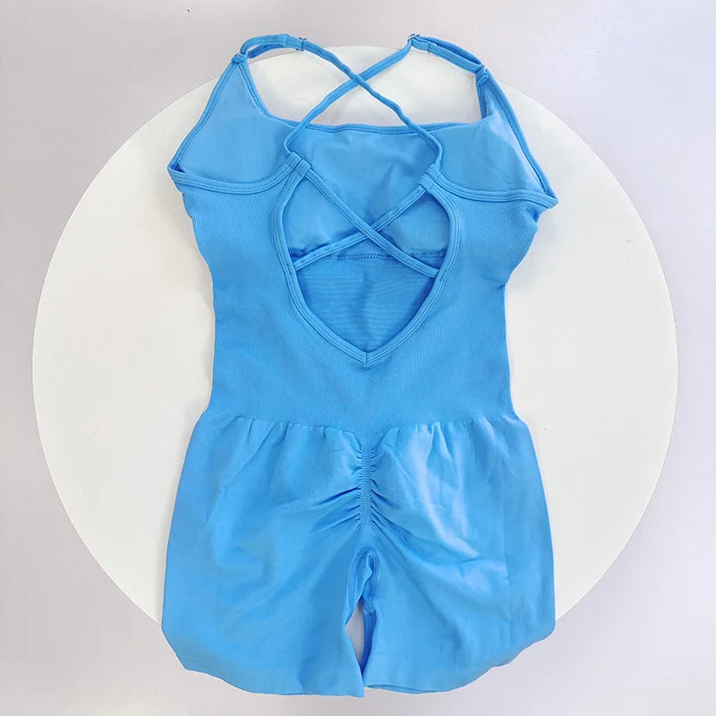 Sexy Seamless Peach Hip Yoga Jumpsuit