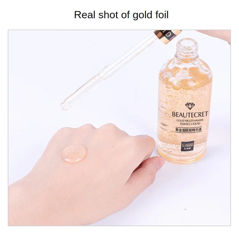 24K Gold Hyaluronic Acid Nicotinamide Face Essence Replenishment Moisturize Shrink