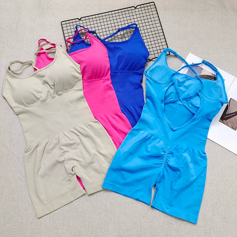 Sexy Seamless Peach Hip Yoga Jumpsuit