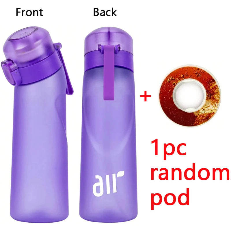 1pc Air Water Bottle With 1pc Random Round Shape Flavor Pod Sports