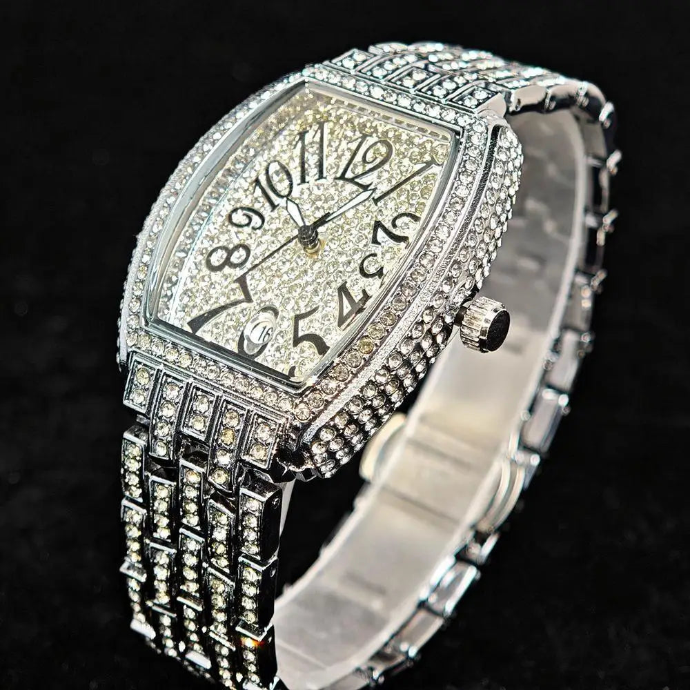 Hot Luxury Brand Women Watch Fashion Hip Hop Diamond Shiny Quartz Ladies