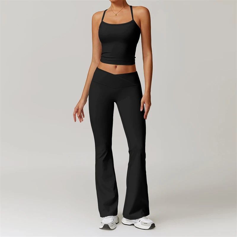 2 Piece Yoga Clothes Women's Tracksuit Athletic Wear Pilates Fitness Suit Gym